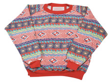 Vintage 90s Pattern Print Colorful Crewneck Sweatshirt Size Medium