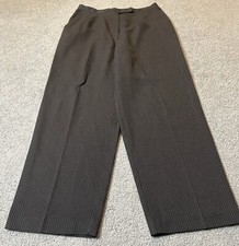NY  Co Women  s Dress Pants 12 Wide Leg Black Beige Pinstripes Career USA Made