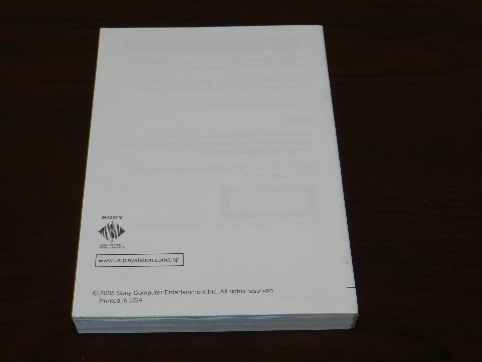 Sony PSP 1001 Black Portable Handheld Game System Console Manual