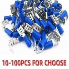 50-100PCS Vinyl Insulated Piggy Back Wire Crimp Connectors Spade Terminals Blue