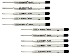 10 Ballpoint Pen Refills for CARTIER Pens - BLACK Medium