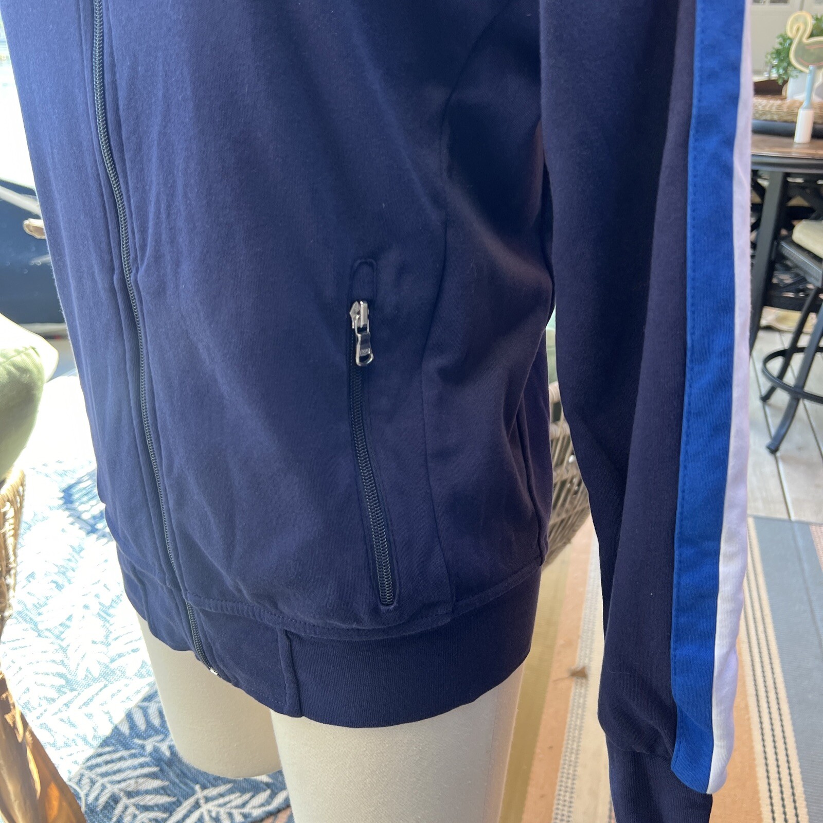 Polo Ralph Lauren Performance Jacket da uomo taglia small blu navy bianco pony