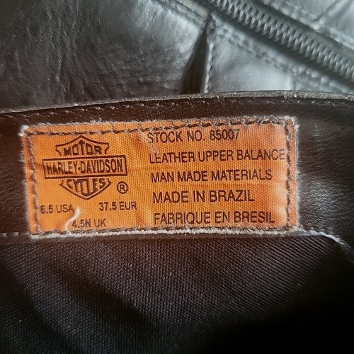 Harley-Davidson Stiefel Damen 6,5 Schwarz Leder Stiefeletten Motorrad Reißverschluss Nieten - Bild 12 von 15
