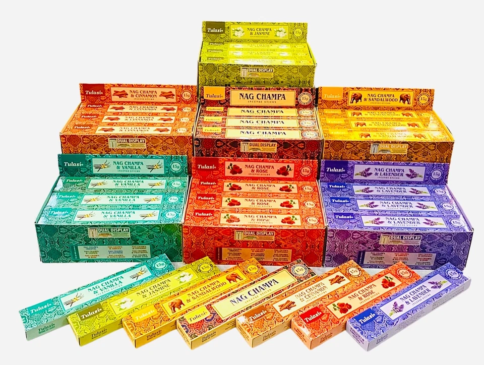 Tulasi Nag Champa Delights  Incense Sticks (12 Units  168  Sticks/Box) - Image 3 of 4