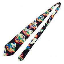 Looney Tunes Mania Taz Daffy Bugs Golf Print Necktie Silk 58" L - 3.85" W 1993