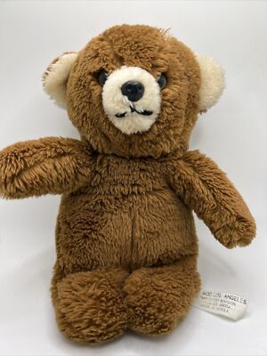 Vintage DaeWoo Brown Teddy Bear 11'' Stuffed Plush Toy Dae Woo Los Angeles