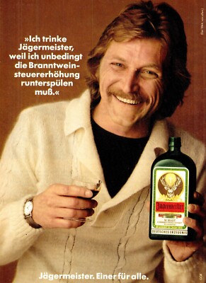 3w23056/ Alte Reklame aus 1977   JÄGERMEISTER   Einer für alle.