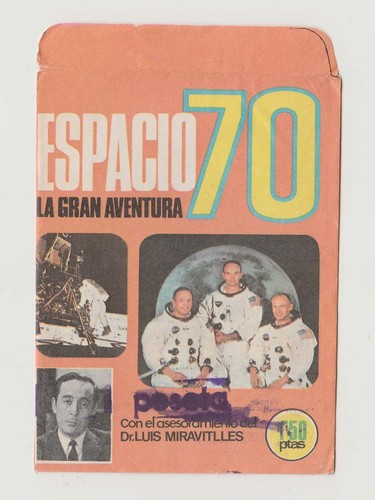 Original Spanish Space 1970 Opened Packet Wrapper Moon Landing Interest Ed Este - Foto 1 di 2