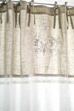 FLORA 1x145x250 Tende Tende Vintage Casa di Campagna Shabby Vintage Monogramma Boho