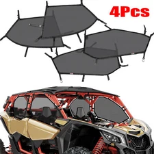 4 Pcs Black Window Nets Set 4 Door for 2017-2023 Can Am Maverick X3 Max 4 Door