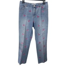 Lilly Pulitzer vintage embroidered straight leg jeans