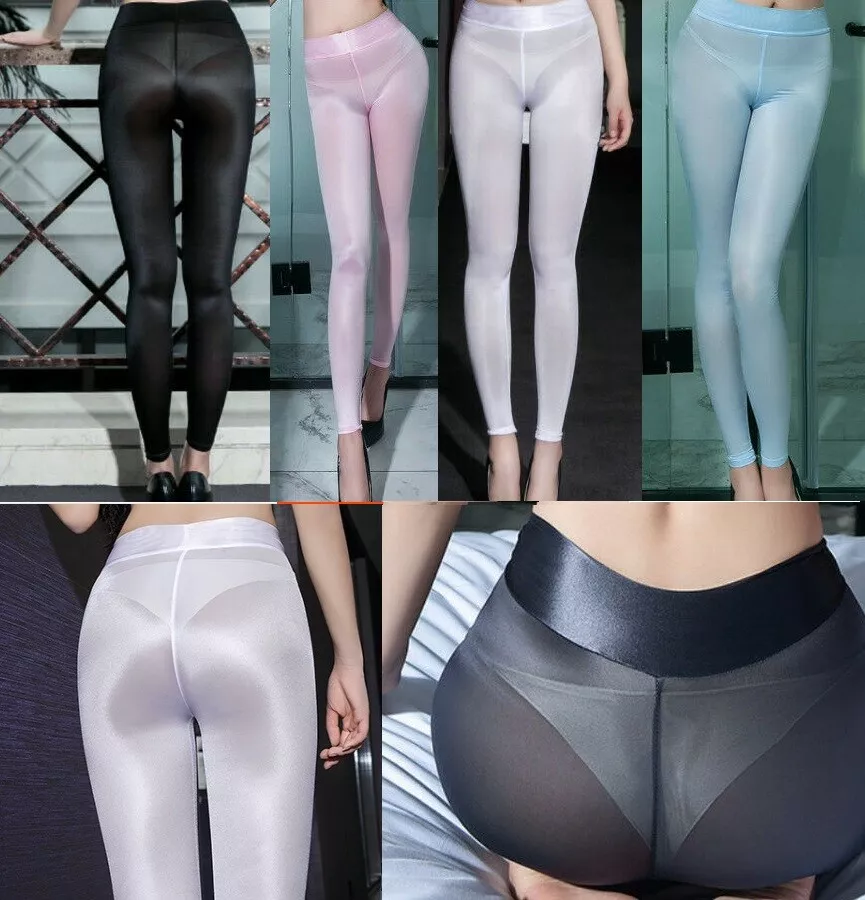 Women's See Through Leggings Skilly Stretch Trousers Clubwear Sexy Zipper  Pants