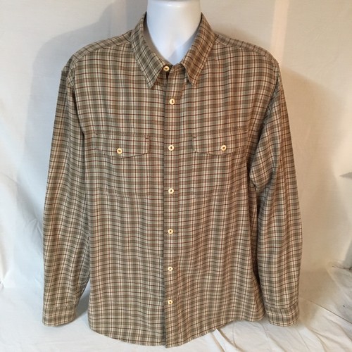 Orvis Mens Trout Bum Shirt Long Sleeve Multicolor Plaid Large Flannel