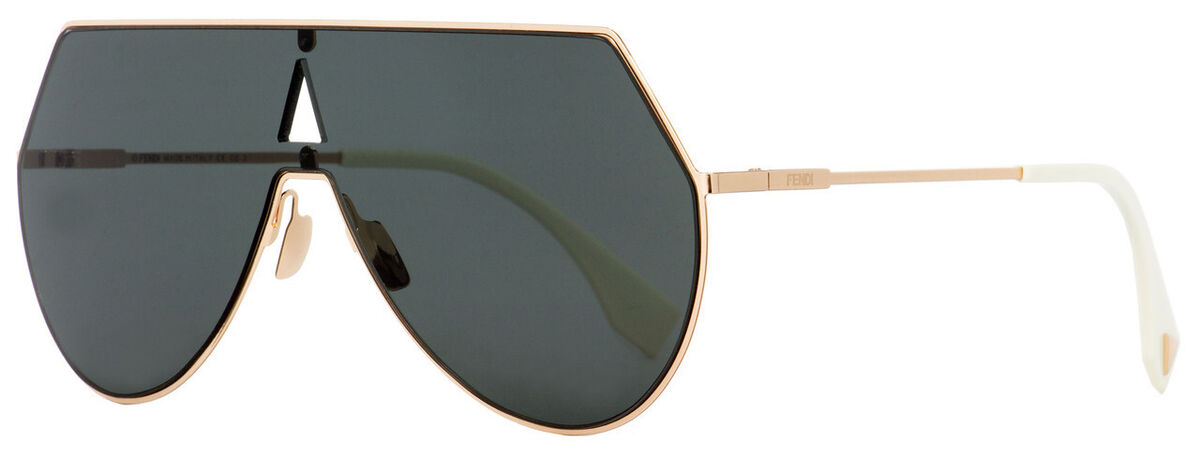 RARE New FENDI EYELINE Gold Grey Oversized Womens Aviator RARE New FENDI EYELINE Gold Grey Oversized Womens Aviator