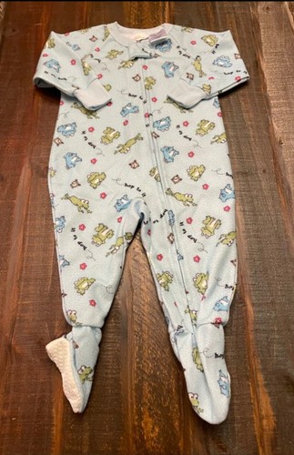 Vintage Dr Denton Infant Baby Pajamas Boy Girl 2T Frogs Footed One Piece