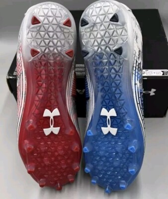 Under Armour Highlight MC LE USA Flag Football Cleats, Red/White
