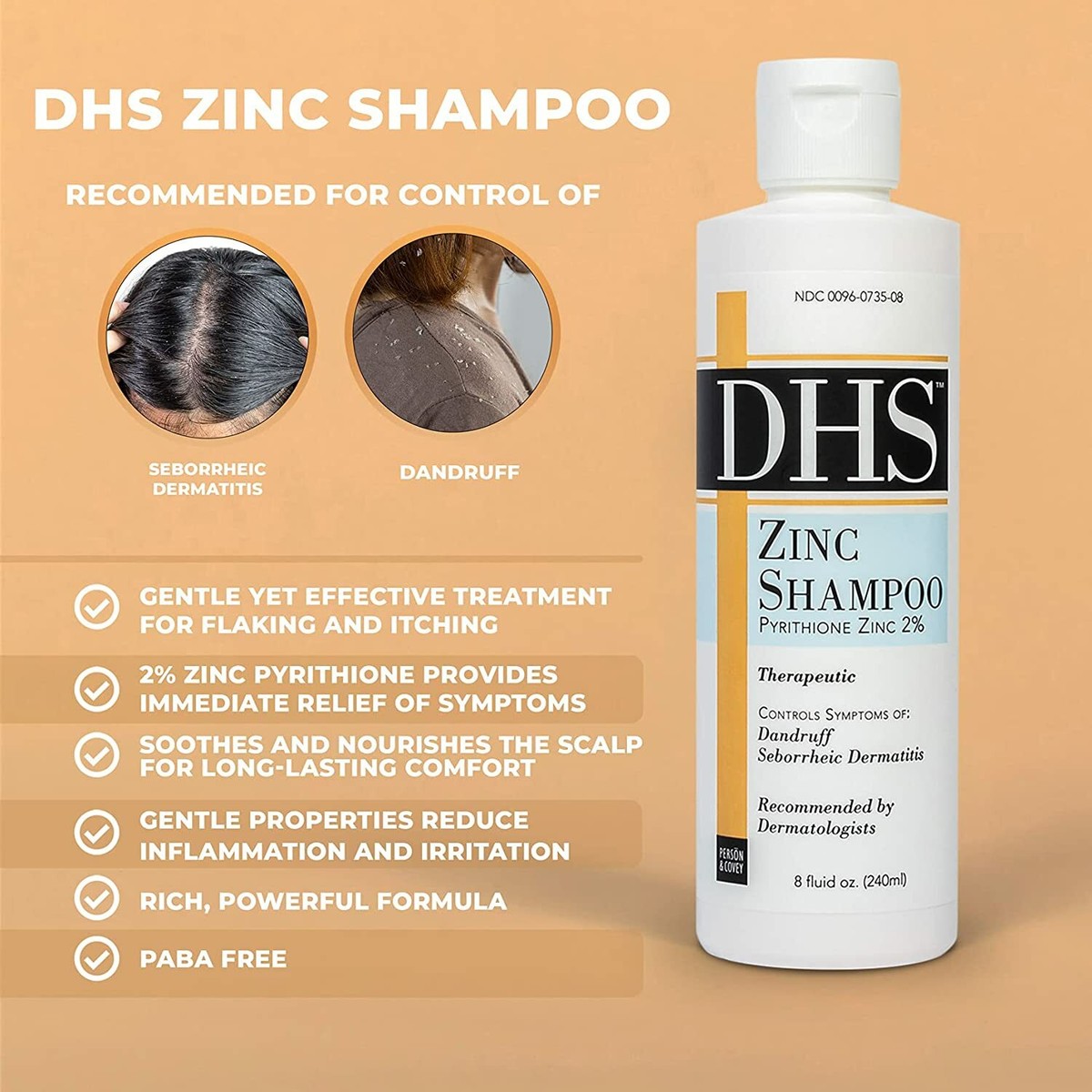DHS Zinc Shampoo For Dandruff 8 oz | eBay