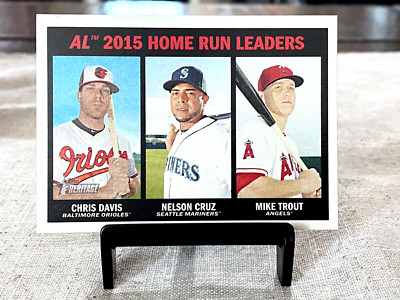 Mike Trout / Davis / Cruz 2016 Topps   Heritage Home Run Leaders #243 NRMT  