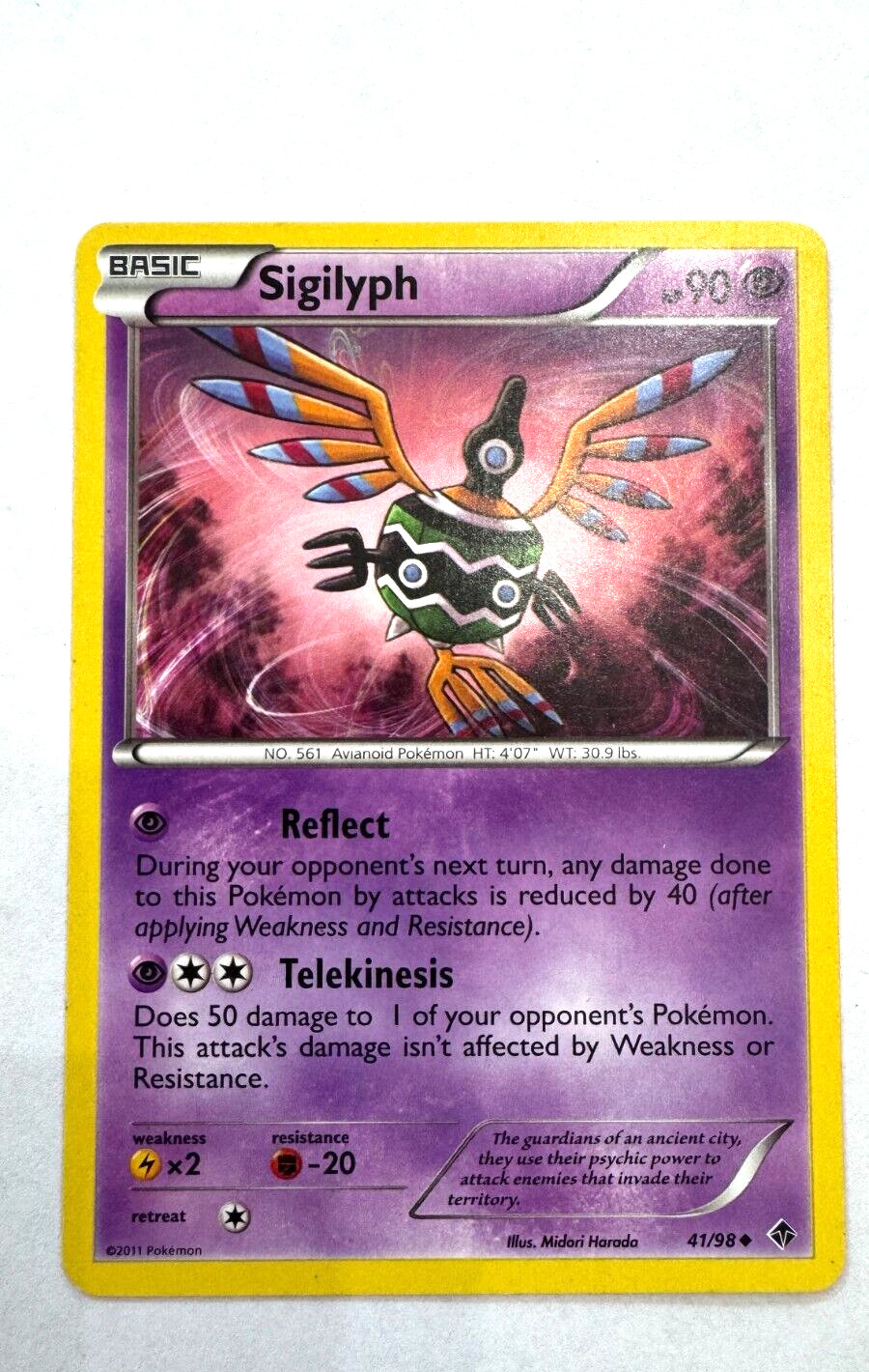 Sigilyph - Emerging Powers -  41/98 Regular Uncommon  - Pokemon Card - 2011  LP