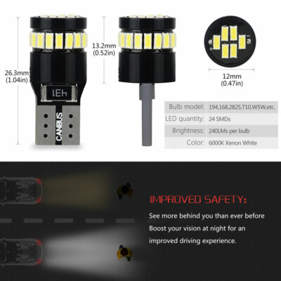 Bombilla LED T10 Canbus W5W Para Matrícula De Estacionamiento, Lámpara