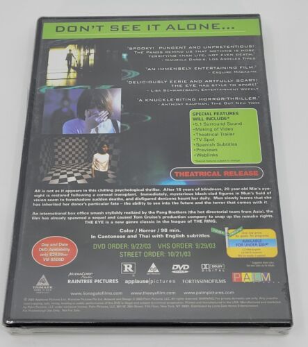 The Eye DVD 2002 Hong Kong Horror Original Movie Classic Pang Brothers Promotion - Picture 2 of 2