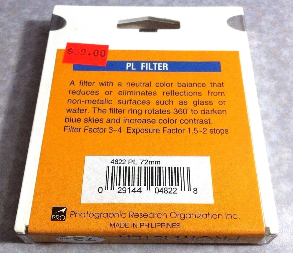 Pro 67mm PL Polarizer Lens Filter Polarizing Polar Film Digital Promaster 67 mm - Image 2 of 3