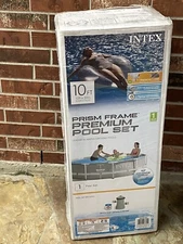 Intex 26701EH 10ft x 30in Prism Metal Frame Above Ground Swimming Pool with Pump