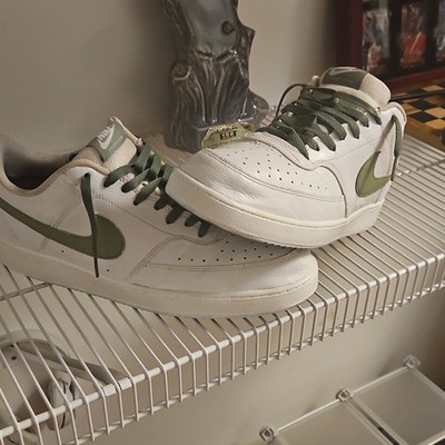 Nike Court Vision Lo Men's Size 12 Sneaker White Oil Green