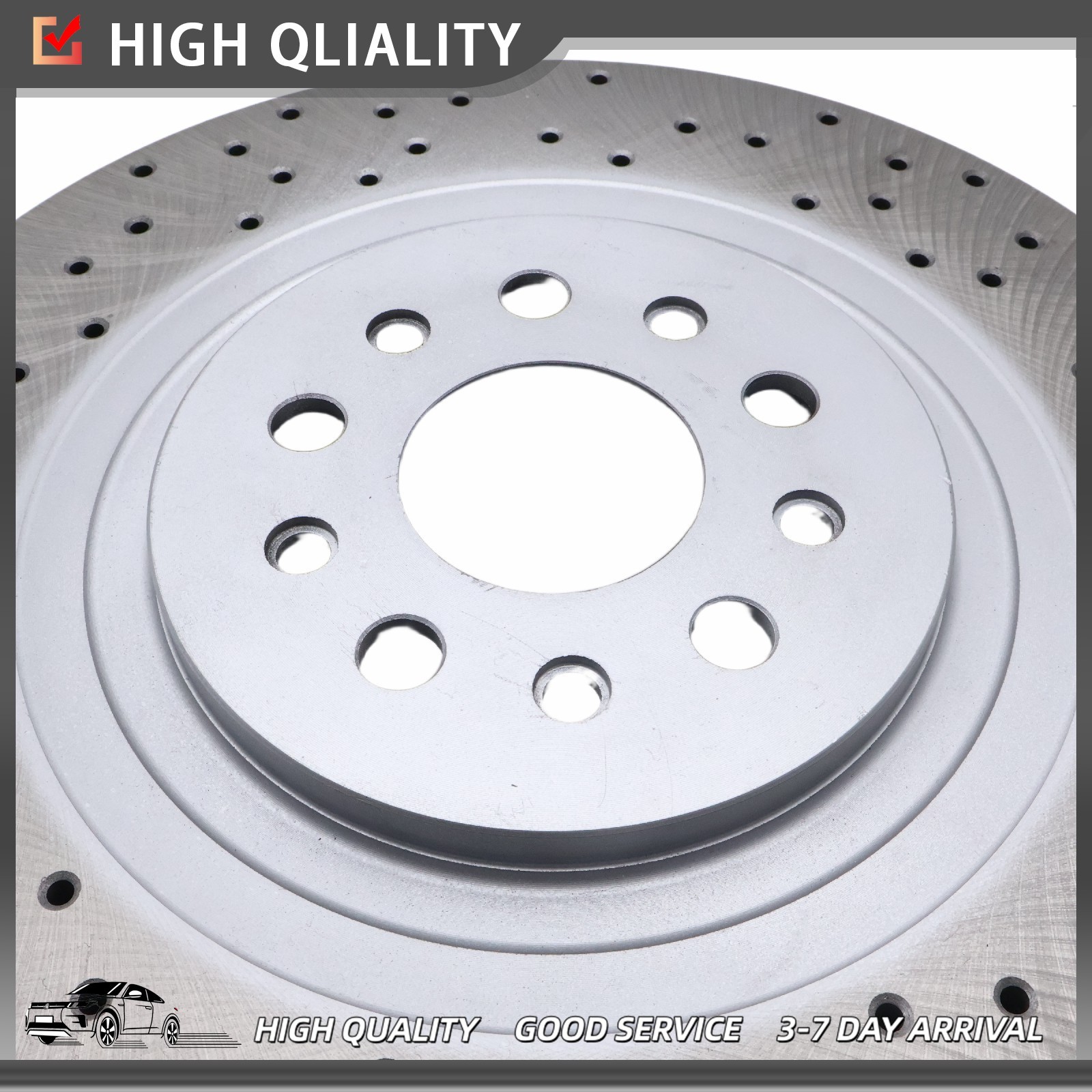 4Pcs Rear Front Brake Rotor w/ Holes Fit Maserati Quattroporte Ghibli 2017+