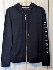 Tommy Hilfiger Full Zip Sweatshirt Hoodie Navy Blue w/Gold Accents Women's  NWT