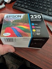 Epson 220 4pk Combo Ink Cartridges Black/Cyan/Magenta/Yellow NEW exp 10/27 New 