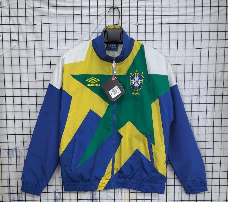 BRASILIEN Jacke Training Jacket 1993/94 Soccer Romario Bebeto Dunga RAI Brasilien