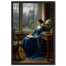 Vintage Lady Reading Wall Art Canvas Oil Paintings Reproduction