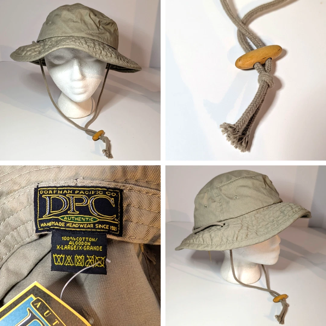Dorfman Pacific Safari Boonie Sun Hat, Light Khaki Twill, DPC Explorer, Size XL