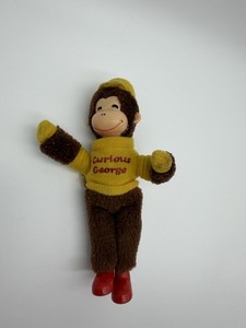 VTG  Eden Toy Curious George Stuffed Animal Collectible Red Shoes Yellow Hat
