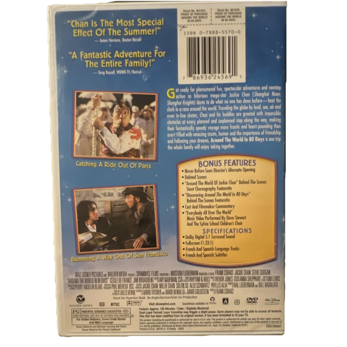 Walt Disney Around the World in 80 Days DVD Action Jackie Chan