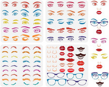 4PCS Combination Facial Features Painting Stencil 11.8X11.8 Inch Reusable Eyes N