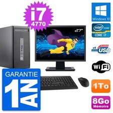 PC Tour HP 400 G2 MT Ecran 27" Intel i7-4770 RAM 8Go Disque 1To Windows 10 Wifi