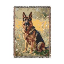 German Shepherd Dog Woven Throw Blanket