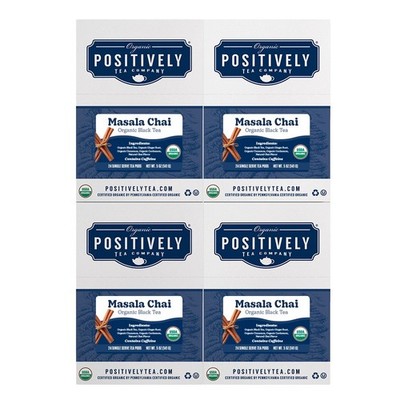 Positively Tea | Organic Masala Chai Tea | 96 Pods, Keurig Compatible
