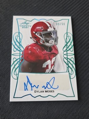 2021 Leaf Trinity Portraits Blue Foil Dylan Moses #TPA-DM1 Rookie Auto /50