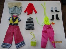 LOT OF VINTAGE BARBIE CLOTHES-OUTFITS-BODYSUIT-SWEATER-PURSE-BOOTS