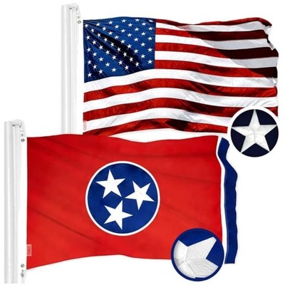 Durable Embroidered Flags: USA & Tennessee 3x5 Ft