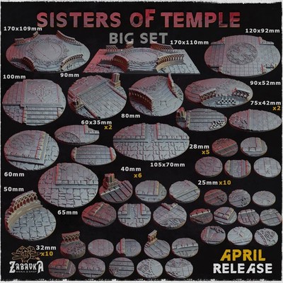 Sisters of Temple Bases for Wargame & RPG Miniatures 16k Resolution Zabavka