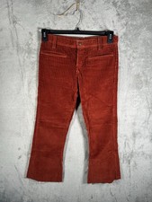 Vintage 1960s / 70s Corduroy Pants Womens Size 30x25 Burnt Orange Falcon Zipper