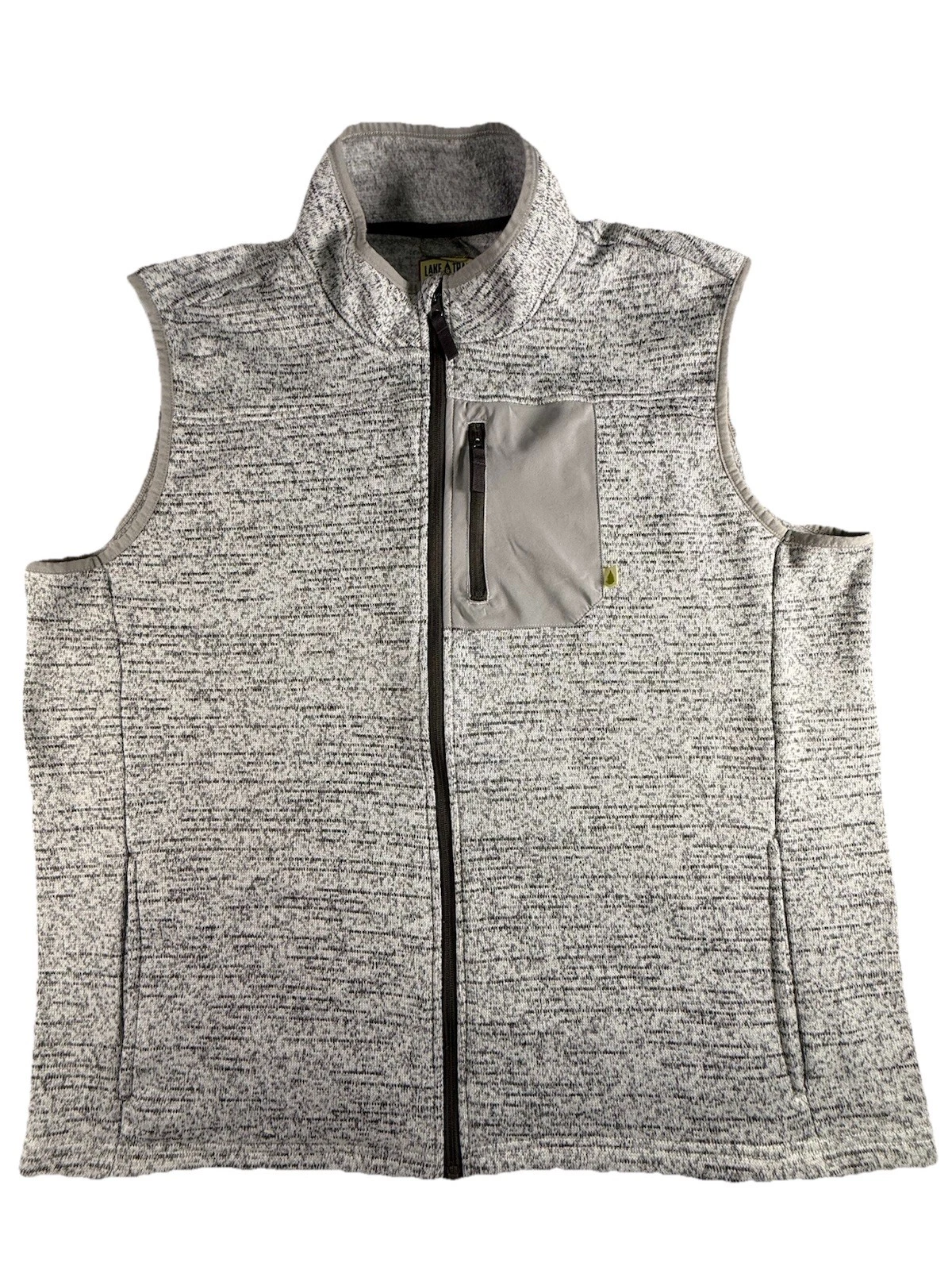 Lake & Trail Men’s Fleece Vest Gray Full Zip Size 3XL Outdoor Hiking Camping