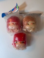 Lot Of 3 Vintage Fibre-Craft Doll Head Hands Sets NOS MITZY Red Blonde