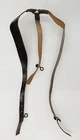 WW1 French black leather suspenders with hooks GC