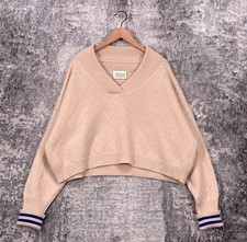 Maison Margiela Sweater 38 US 6 Womens Wool Knit Cropped Oversized Varsity