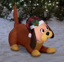 Holiday Living 3.5 Lighted Dog Christmas Yard Inflatable Blow Up. NEW
